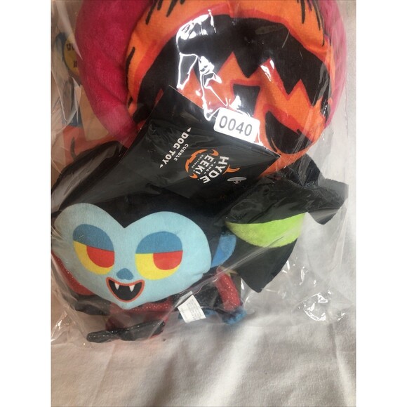 2 Dog Toys-BARK Halloween Boogie Man & Pumpkin Plush Squeak Toy NEW!! - Picture 6 of 6